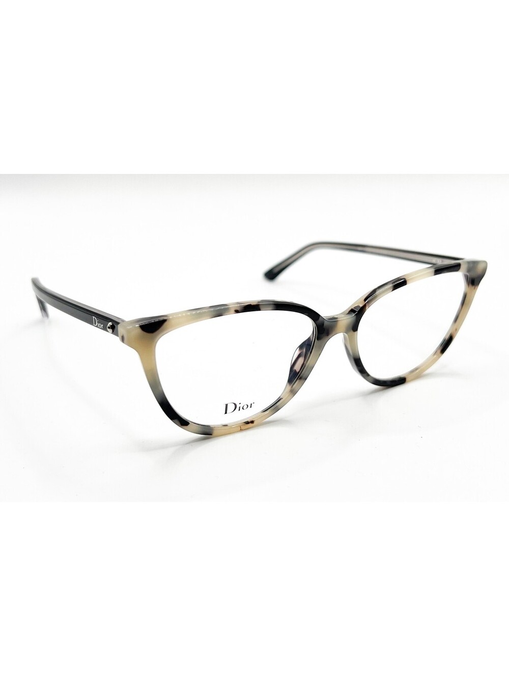 Dior Montaigne N33 Tfv White Havana Black Authentic Eyeglasses 52-15-140 - Picture 4 of 5